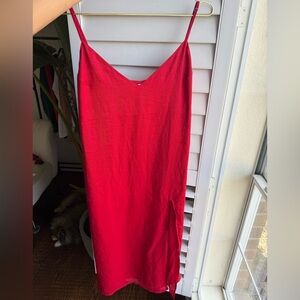 Reformation Red 100% Linen Dress